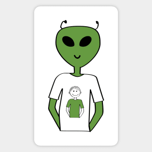 Alien Human T-shirt-T-shirt (short hair) Magnet